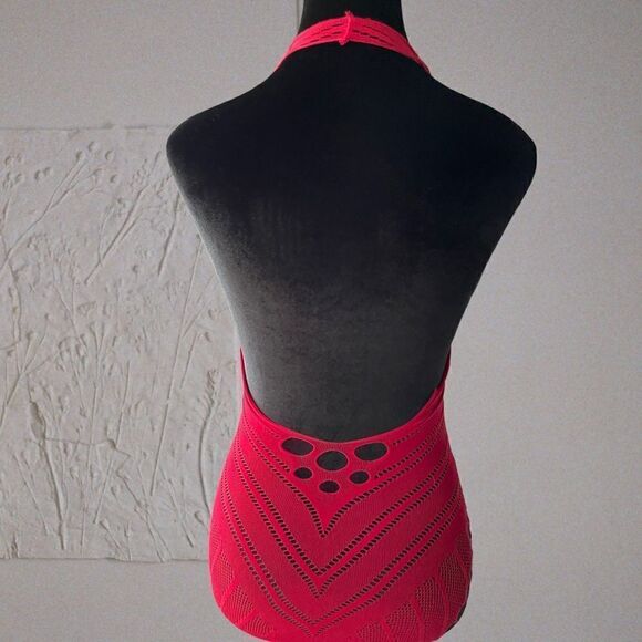 Mesh Halter Top l Hot Pink, Black, Burgundy l S/M l New - Picture 3 of 8